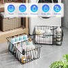 Simple Trending Wire Storage Basket with Dividers, Pantry Organization and Storage Bins Cabinet Metal Basket, Extra Large 6 Inch Deep, 6 Pack , Black - 3 of 4