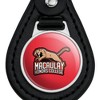 Macaulay Honors College Primary Logo Black Leather Keychain - 3 of 4