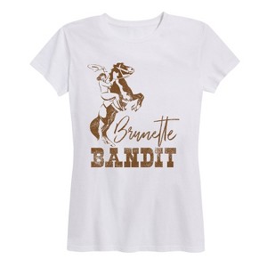 Women's - Country Casuals - Brunette Bandit Cowgirl Short Sleeve Graphic T-Shirt - 1 of 4