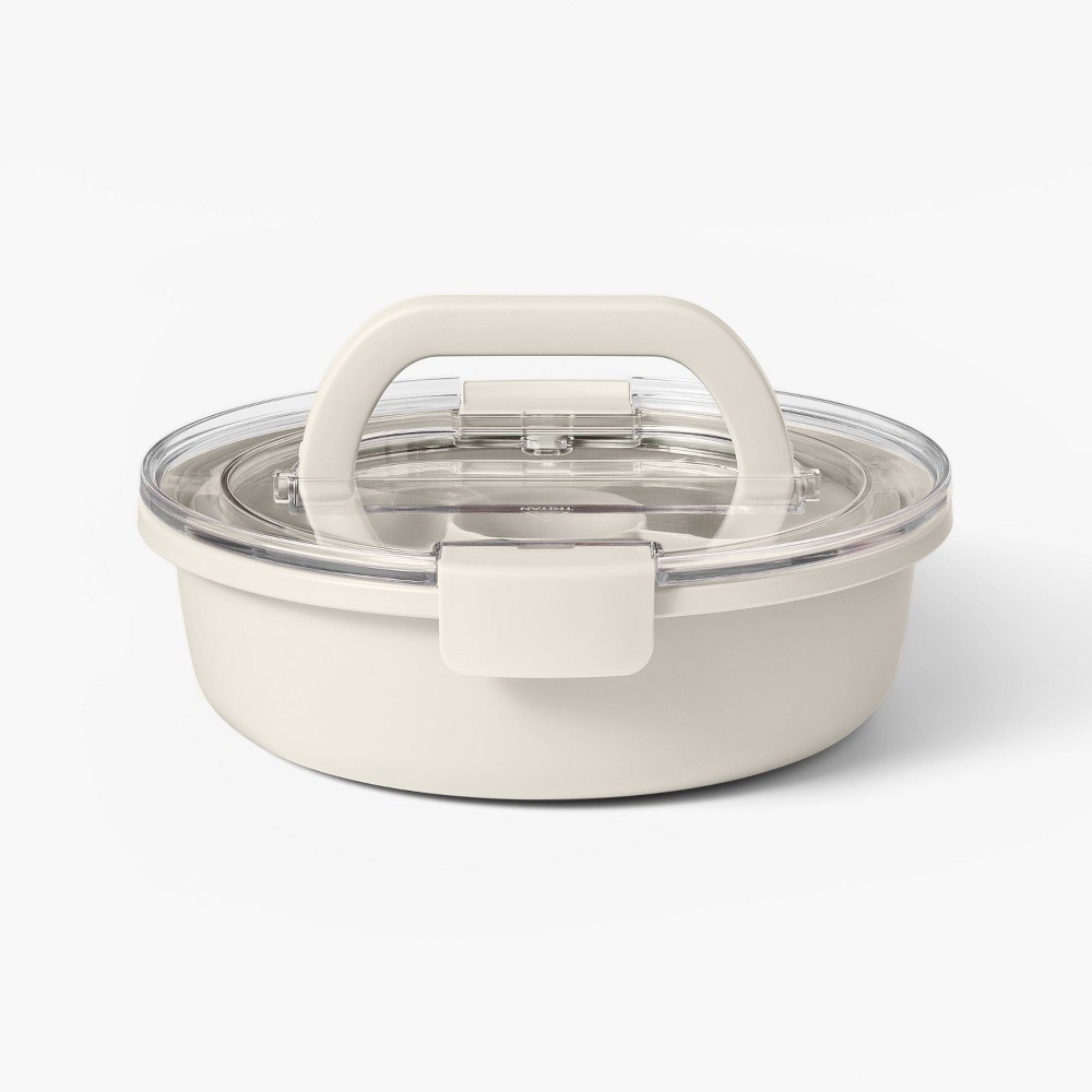 Personal Round Plastic Snacklebox Cream - Figmint™ - buy food Container ...