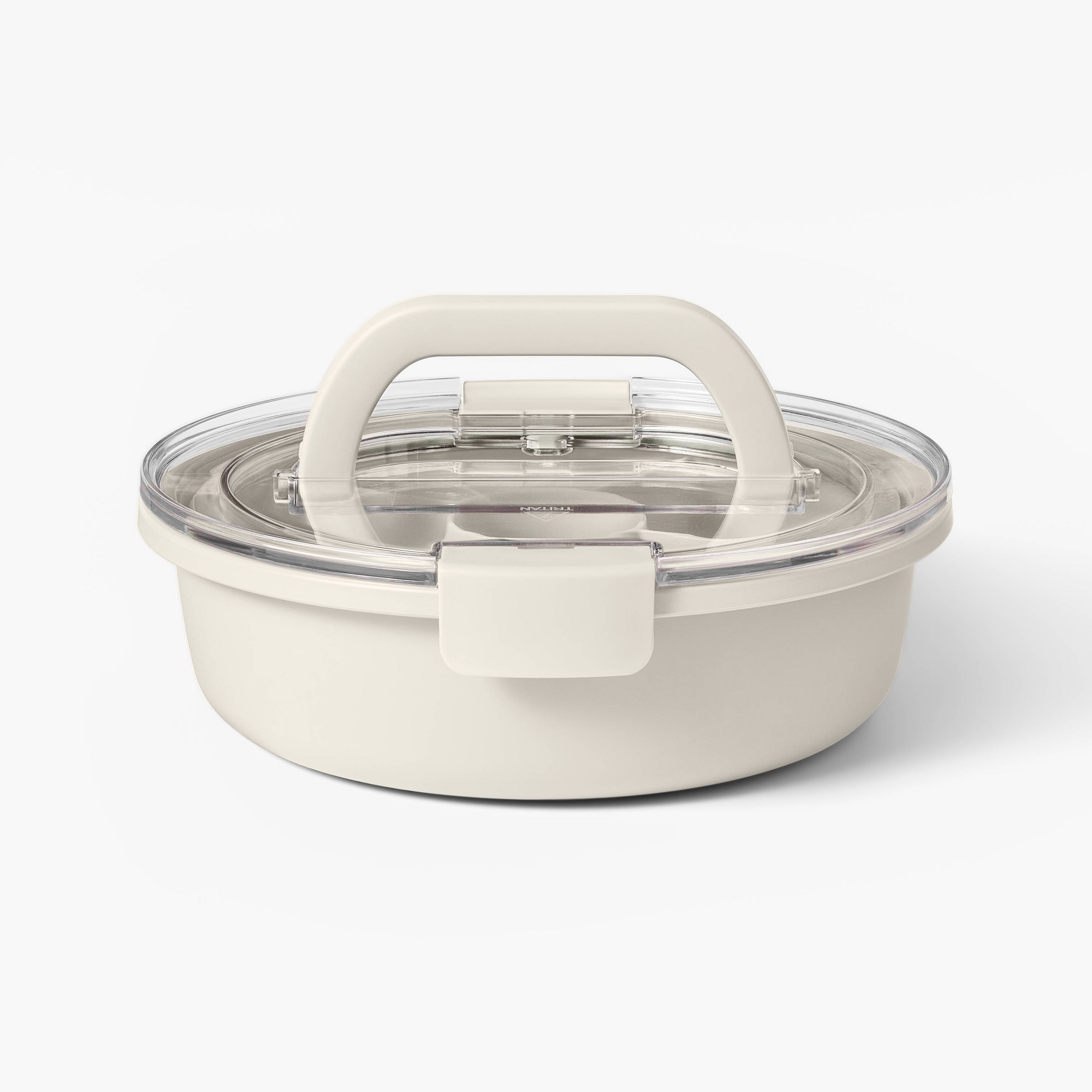 Personal Round Plastic Snacklebox Cream - Figmint™