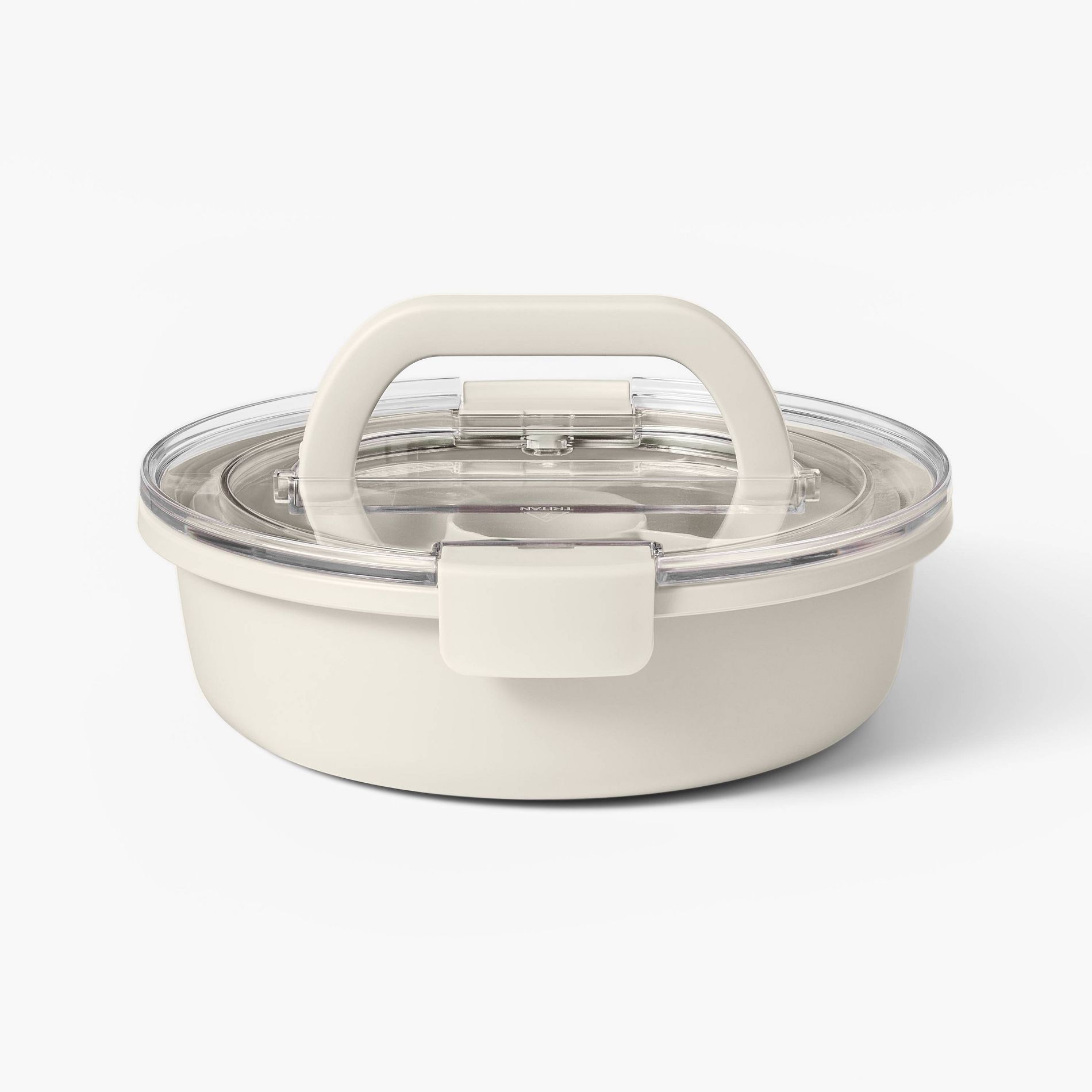 Personal Round Plastic Snacklebox Cream - Figmint™