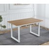 NicBex Mid-century Square Extendable Wood Dining Table with Metal Legs,Modern Rectangular Kitchen Table,Dining Room Furniture - 3 of 4