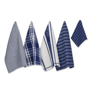 Design Imports  Foodie Everyday Dishtowel & Dishcloth Set 5 Piece, Nautical Blue, Dt 18X28", Dc 13X13" - 1 of 4