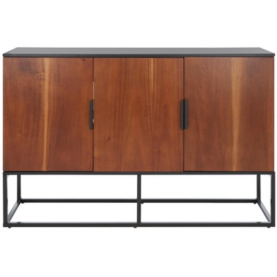 Vance 3 Door 2 Shelf Sideboard - Black/Brown - Safavieh
