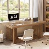 Lantine 63-Inch Executive Desk, Office Computer Desk with Heavy Duty Pedestal, Farmhouse Workstations Writing Table for Home Office, Rustic Brown - 3 of 4