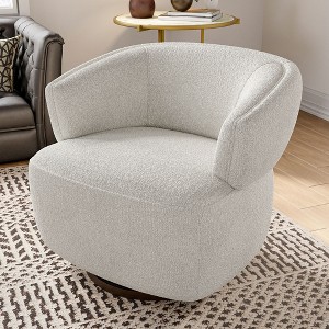 Sapphtopaz 1pc Modern Accent Chair Upholstered Swivel Barrel Chair with 360-Degree Base, Accent Lounge Sofa Living Room Chair Oversized Comfy Chair - 1 of 4