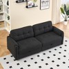 79.5" Teddy Cotton Linen 3-Seater Sofa, High-Resilience Sponge Cushions, Metal Conical Legs, Easy Assembly, Modern Couch for Living Room - 2 of 4
