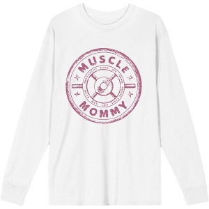 Muscle Mommy Weight Plate Adult Crew Neck Long Sleeve Tee - 1 of 2