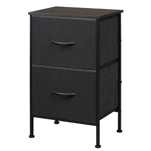 Nightstand with 2 Drawers, Bedside Furniture for Bedroom, College Dorm, End Table with Fabric Bins, Dormitory - 1 of 4