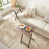LIVAREEmlen 2-Piece Sofa Side Table, Industrial Snack Table for Small Spaces, Space-Saving Easy to Fold Wood - 2 of 4