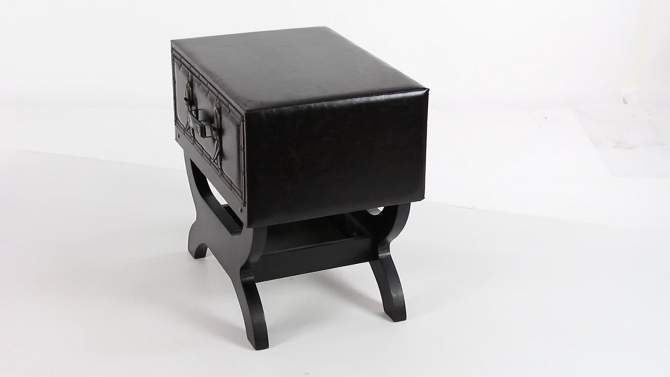 Faux Leather Trunk End Table Brown - Olivia & May, 2 of 6, play video