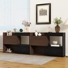 INFURNIC Decorative Storage Cabinets Multifunctional Extendable Buffet Sideboard with Adjustable Shelves and Drawers, Black, 43"*15"*39.25" - 3 of 4