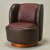 KINWELL Two-Tone Tufted Leather Swivel Chair, 29" W Top-Grain Genuine Leather Upholstered Accent Chair - 4 of 4