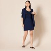 Women's Ponte A-Line Mini Skirt - Pull-On Stretch Fit for Effortless Style Navy - 4 of 4