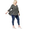 Agnes Orinda Women's Plus Size Babydoll Peplum High Low Hem V Neck 3/4 Sleeve Trendy Tops - 3 of 4