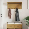 Aghana Digitals Solid Pine Wood Walnut Finish Wall-Mounted Coat Rack with 5 Hooks for Hallway - 3 of 4