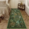 Washable Floral Animal Jungle Rug Non Slip Low Pile Rug Soft Throw Floor Cover Foldable Indoor Carpet for Living Room Bedroom Playroom Nursery - 3 of 4