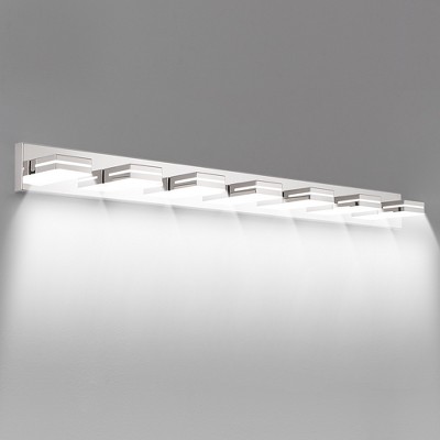 VYNXARIA Chrome Wall Lights, Modern 7-Light Vanity Fixture with Sleek Design