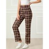INSPIRE CHIC Women's Plaid Elastic Waist Casual Work Office Long Pants - 4 of 4