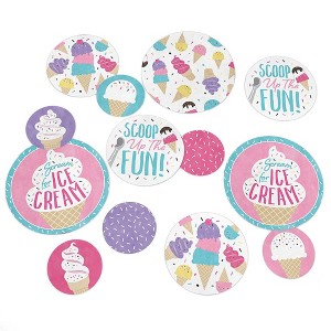 Big Dot of Happiness Scoop Up the Fun - Ice Cream - Sprinkles Party Giant Circle Confetti - Party Decorations - Large Confetti 27 Count - 1 of 4