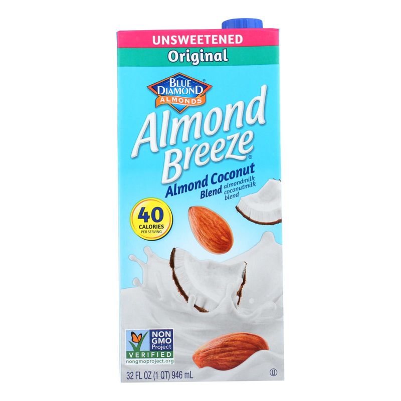Almond Breeze Unsweetened Almond Coconut Milk Blend - Case of 12/32 oz, 2 of 8