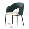 KWPZQEB Dining Chairs Set of 2, Modern Faux Leather Dining Chairs with Metal Legs, Upholstered Dining Chair with Armrest for Kitchen,Dining Room,Green - 4 of 4