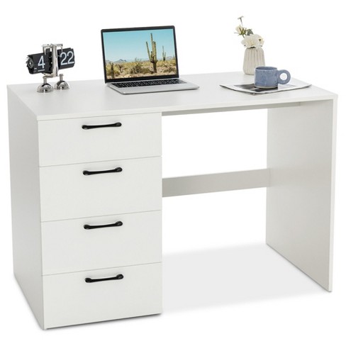 Costway 22 Wide Computer Desk Writing Study Laptop Table w/ Drawer &  Keyboard Tray White