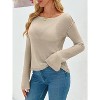 Imily Bela Lightweight Sheer Knit Pullover Womens Long Sleeve Boat Neck Blouse for Casual Wear - 3 of 4