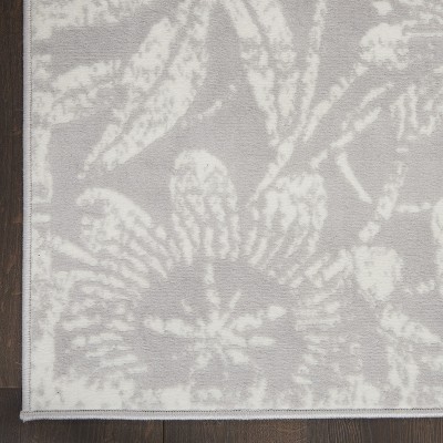 Enchanted Floral Grey 6' x 9' Synthetic Flat Woven Area Rug