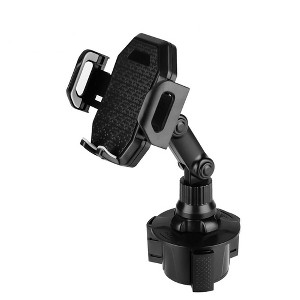 TruAIR Car Cup Holder Mount Expander with Qi Wireless Charger (Black) - Adjustable Gooseneck Cradle for All Smartphones (One Size, 1-Pack) - 1 of 4