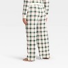 Women's Plaid Ribbed Holiday Matching Family Pajama Pants - Wondershop™ Cream - 2 of 4