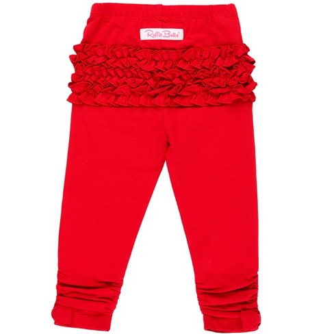 Rufflebutts Toddler Girls Ruched Bow Leggings Red 3t Target