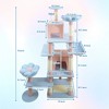 Kumasinova 71" Floral Tall Cat Tree with Hammock,Cat Tower with Scratching Post,Modern Cat Tree for Indoor Cats Large Adult,Cute Cat Tree Tower - 2 of 4