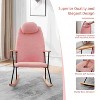 CAVINAS Teddy Fabric Glider Rocking Chair with High Backrest and Adjustable Headrest Pillow,Upholstered Rocking Chair,Nursery Accent Chair for Bedroom - 4 of 4