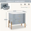 JUJABU Modern Nightstand with 2 Storage Drawers, Golden Metal Handles & Legs - Easy Assembly - 3 of 4