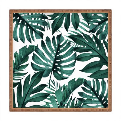 Gale Switzer Jungle Collective 12" x 12" Medium Square Bamboo Tray - Deny Designs