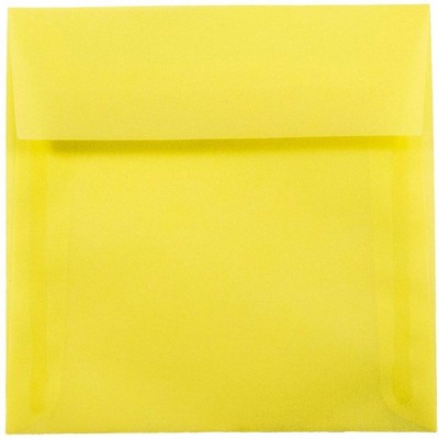 JAM Paper 5.5x5.5 Square Translucent Vellum Invitation Envelopes Primary YW PACV506I