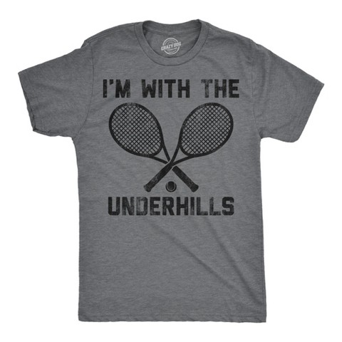 Мужские футболки Crazy Dog T-Shirts, Inc. Mens Funny T Shirts Im With The Underhills Sarcastic Tennis Graphic Tee for Men - Crazy Dog Men's T Shirt With Sarcastic Sayings Dark Grey XXL