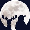 Junior's Design By Humans Christmas moon By lithegraphic T-Shirt - 2 of 3