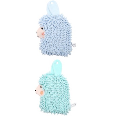 REGALWOVEN Cute Cartoon Alpaca Soft Absorbent Chenille Decorative Hand Towels 2 Pcs