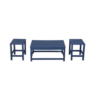 WestinTrends 3pc Outdoor Patio Adirondack Coffeet Table and Side Tables set