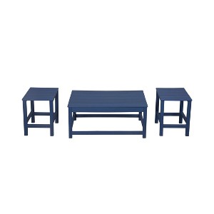 WestinTrends 3pc Outdoor Patio Adirondack Coffeet Table and Side Tables set - 1 of 4