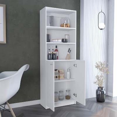 NicBex Modern Bookcase with Open Storage and 2 Doors for Office and Living Rooms Easy Assambly