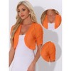 INSPIRE CHIC Women's Casual Short Sleeve Mesh Sheer Open Front Cropped Cardigan Shrug - 2 of 4