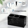 LunaLulinlk Toothbrush Holder, 3 Slots Electric Toothbrush and Toothpaste Holder, Resin Bathroom Countertop Storage Bathroom Black - 2 of 4