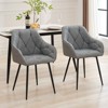 Hyleory Vintage Leather Dining Chairs Set of 2, Swivel Counter Stools for Kitchen Island, 360° Rotating Bar Height Chairs with Padded Seat - 3 of 4
