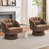 Swivel Barrel Chair - Upholstered Modern Armchair with Striped Backrest & Plush Padding, Round Lounge Chair for Living Room, Bedroom, 2 Pcs - 3 of 4