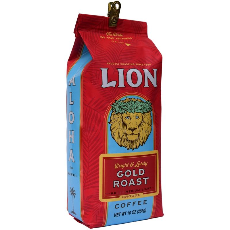 Lion Coffee Lion Gold Medium Roast Ground Coffee - 10oz, 1 of 5