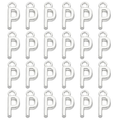 Unique Bargains Metal Bulk Elegant DIY Crafts Jewelry Making Initial Pendant 50 Pcs
